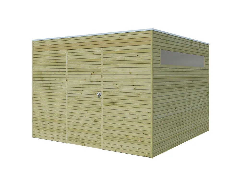 Direct Beschikbaar Woodlands Blokhut QB Groen Geïmpregneerd 300 x 300 cm