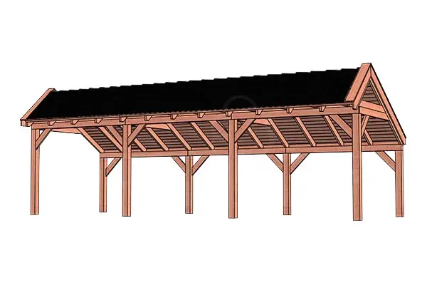 Uitverkoop Trendhout Kapschuur De Stee Douglas 900 x 360 cm