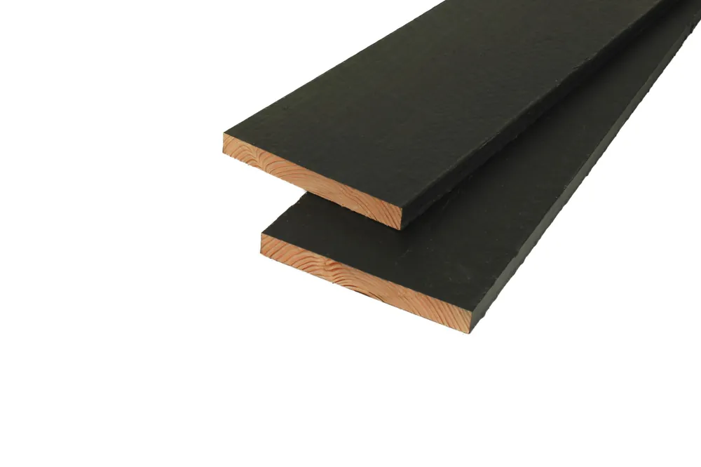 Douglas Potdekselplank 2.2 x 20 cm (22 x 200 mm) Fijnbezaagd Zwart Gespoten - Lengte 500 cm Lage Kosten