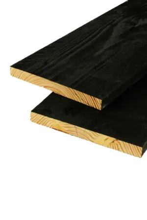 Veilige Betaling Douglas Potdekselplank Fijnbezaagd Zwart geïmpregneerd 2.5 x 25 x 500 cm