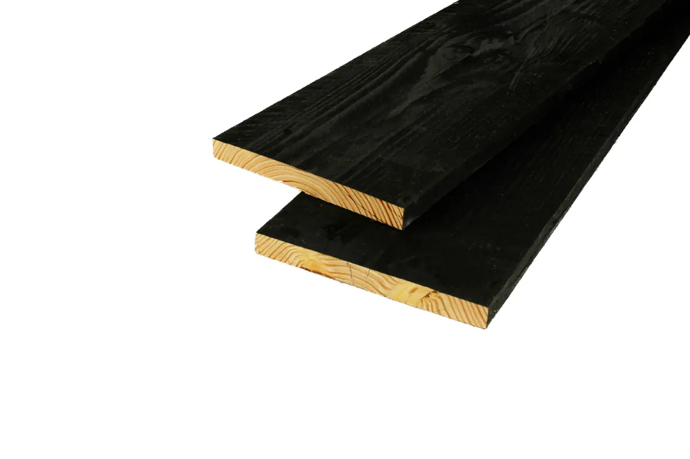 Veilige Betaling Douglas Potdekselplank Fijnbezaagd Zwart geïmpregneerd 2.5 x 25 x 500 cm