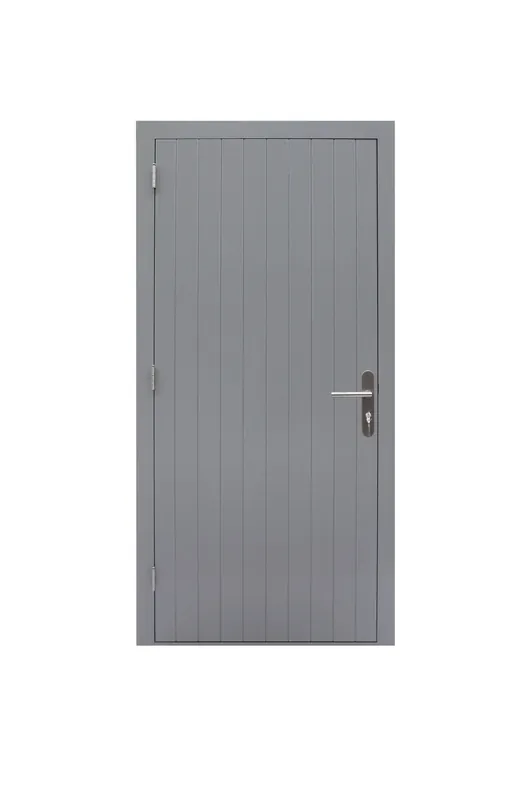 Hardhout Enkele Dichte Deur Prestige 109 x 221 cm Links-draaiend Grijs Gegrond Finale Uitverkoop
