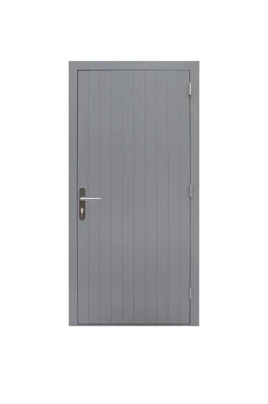 Hardhouten Enkele Dichte Deur Prestige 109 x 221 cm Rechtsdraaiend Grijs Gegrond Speciale Aanbieding