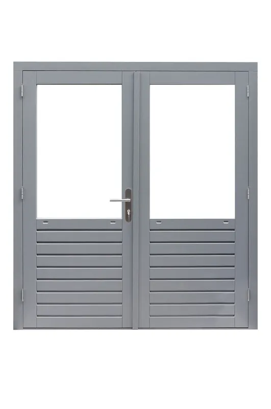 Must-Have Hardhout Dubbele Deur Prestige Dubbelglas 202 x 221 cm - Grijs Gegrond