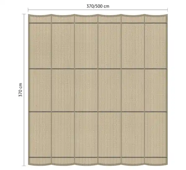 Harmonicadoek 370 x 370 cm Zand Flitsaanbieding