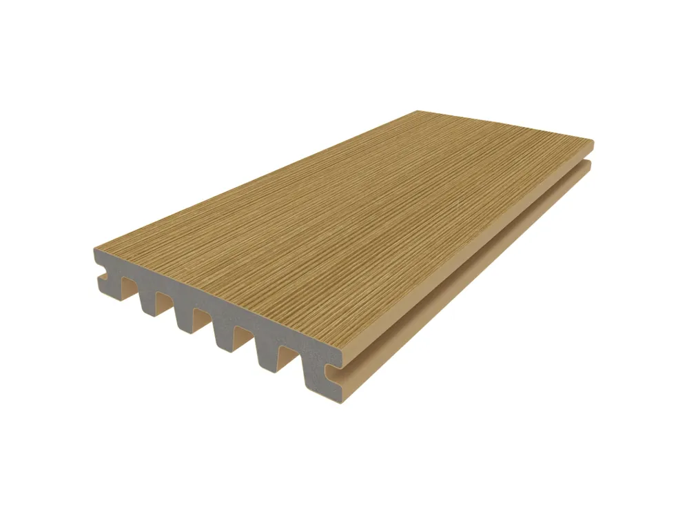 Composiet Vlonderplank Enkelzijdig Teak 2.3 x 13.8 cm - Lengte 400 cm Weekendaanbieding