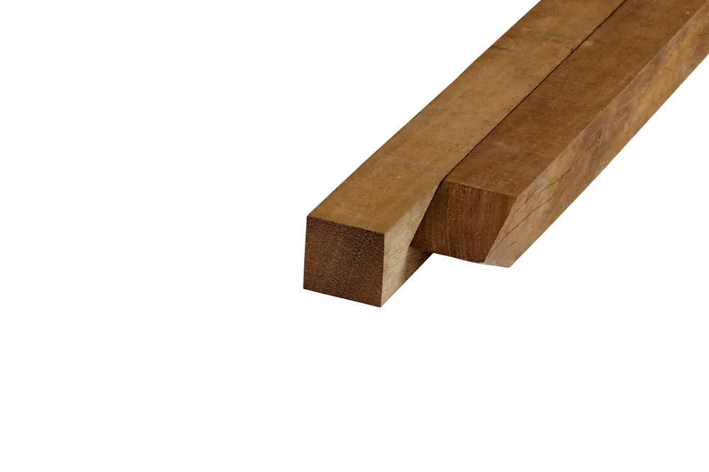 Hardhout Azobe Paal 5 x 5 cm (50 x 50 mm) Fijnbezaagd - Lengte 150 cm Uitverkoop
