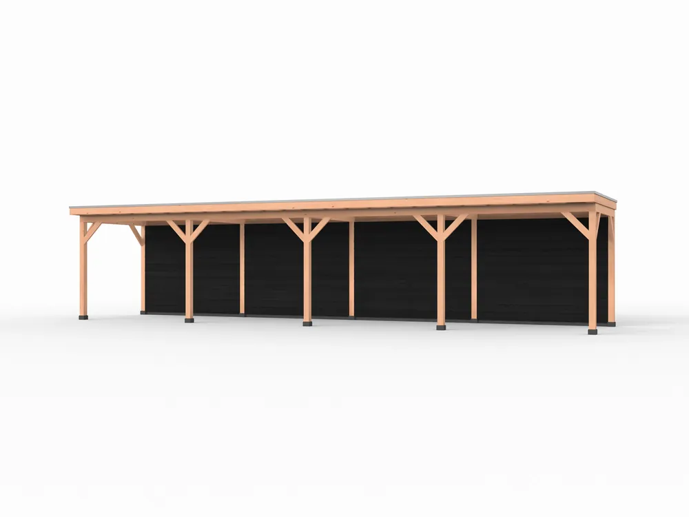 Fabrieksprijs Douglas overkapping, 1200 x 250, met achterwand, Westwood Comfort Zwart