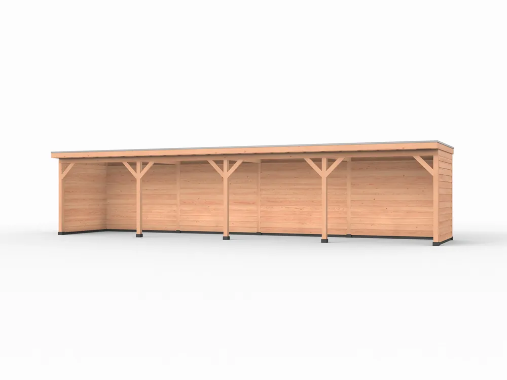Douglas overkapping, 1200 x 250, met achterwand en twee zijwanden, Westwood Comfort Aanbieding