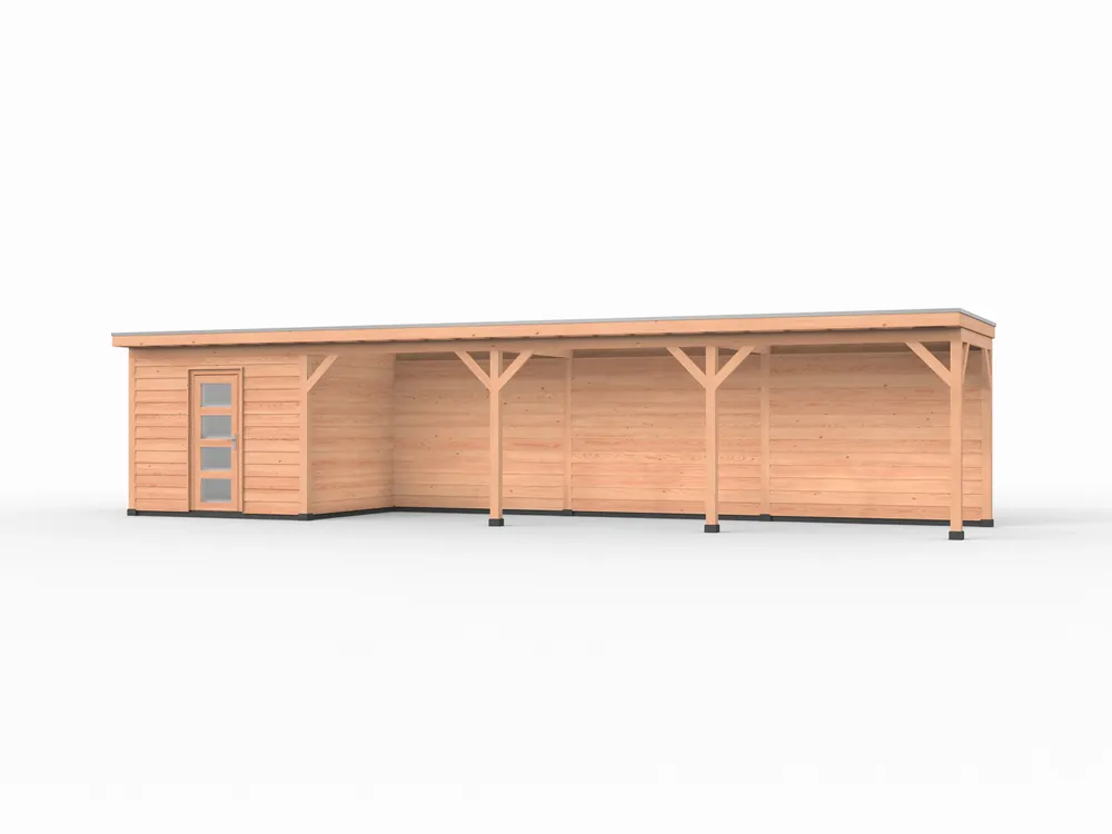 Shop Nu Douglas overkapping, 1200 x 250, met schuur en achterwand, Westwood Comfort