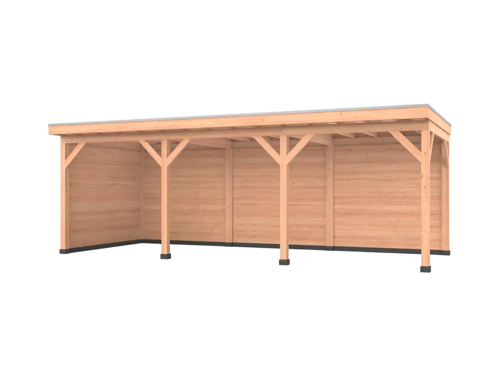 Douglas overkapping, 750 x 300, met achterwand en zijwand, Westwood Comfort Flitsaanbieding