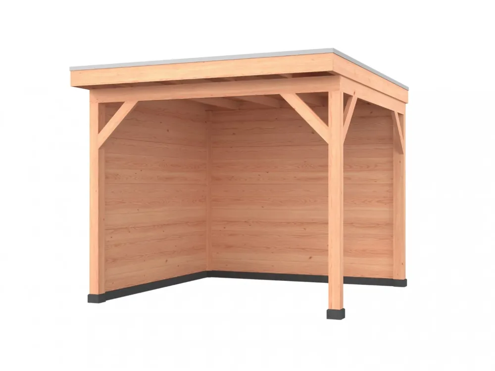 Douglas overkapping, 300 x 350, met achterwand en zijwand, Westwood Comfort Laatste Versie
