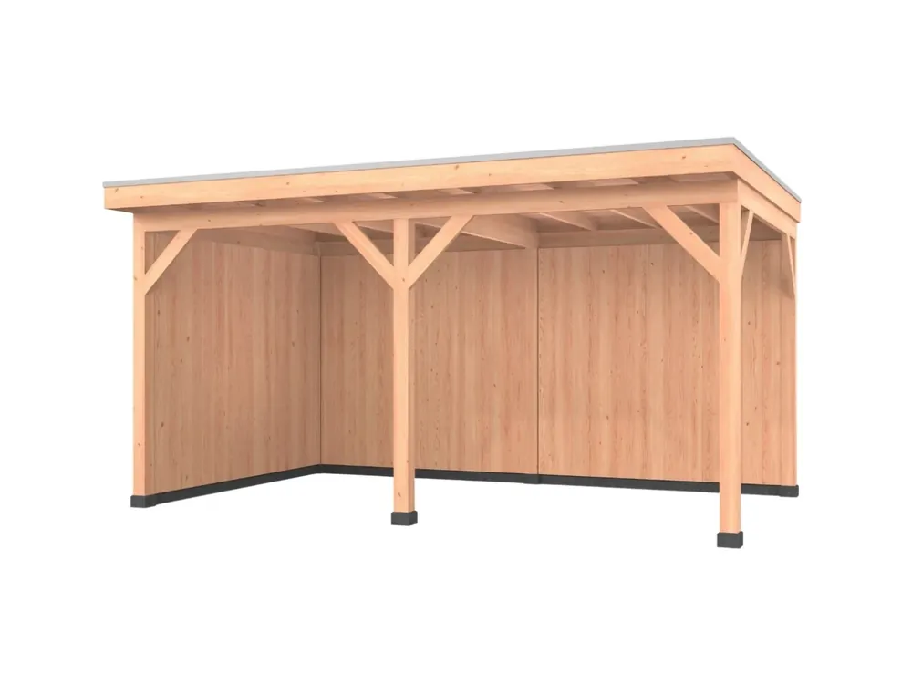Douglas overkapping, 500 x 350, met achterwand en zijwand, Westwood Comfort Koopje
