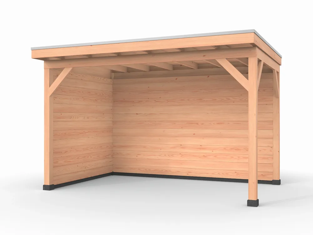 Douglas overkapping, 400 x 250, met achterwand en zijwand, Westwood Comfort Bestseller