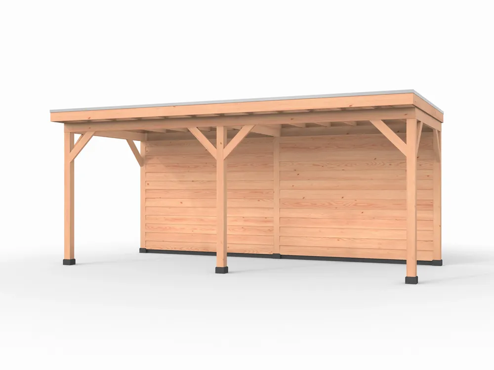Douglas overkapping, 600 x 250, met achterwand, Westwood Comfort Populair