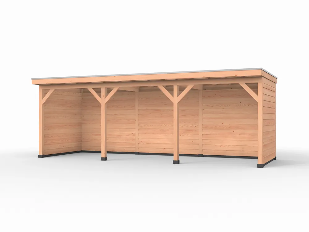 Douglas overkapping, 750 x 250, met achterwand en twee zijwanden, Westwood Comfort Veilige Betaling