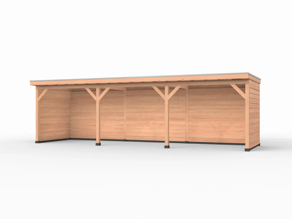 Superprijs Douglas overkapping, 900 x 250, met achterwand en twee zijwanden, Westwood Comfort