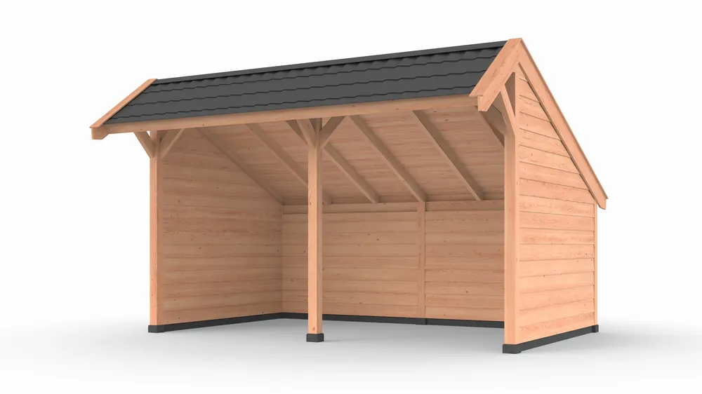 Goedkoop Douglas kapschuur, 500 x 300, met achterwand en twee zijwanden, Westwood Comfort