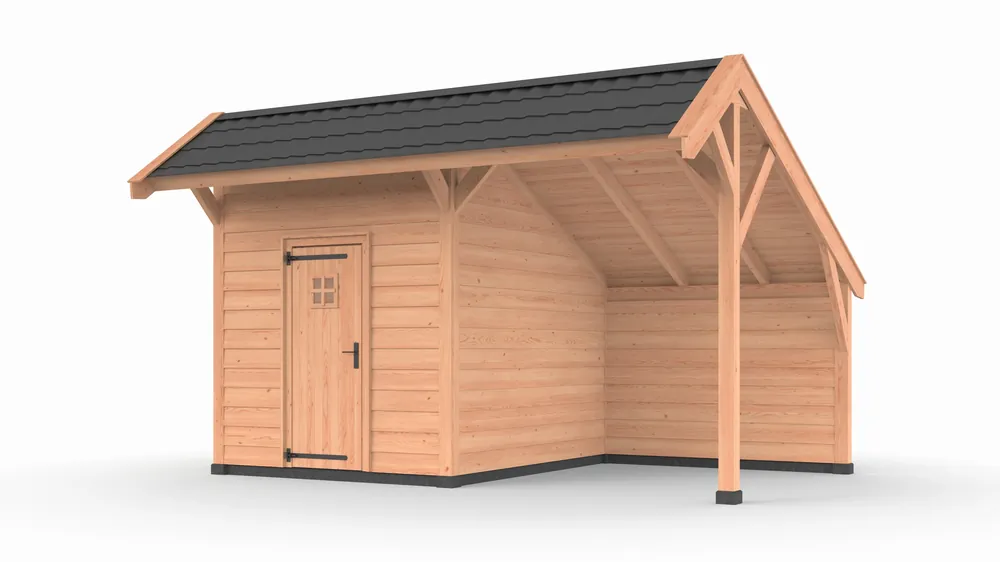 Actieprijs Douglas kapschuur, 500 x 300, met schuur en achterwand, Westwood Comfort