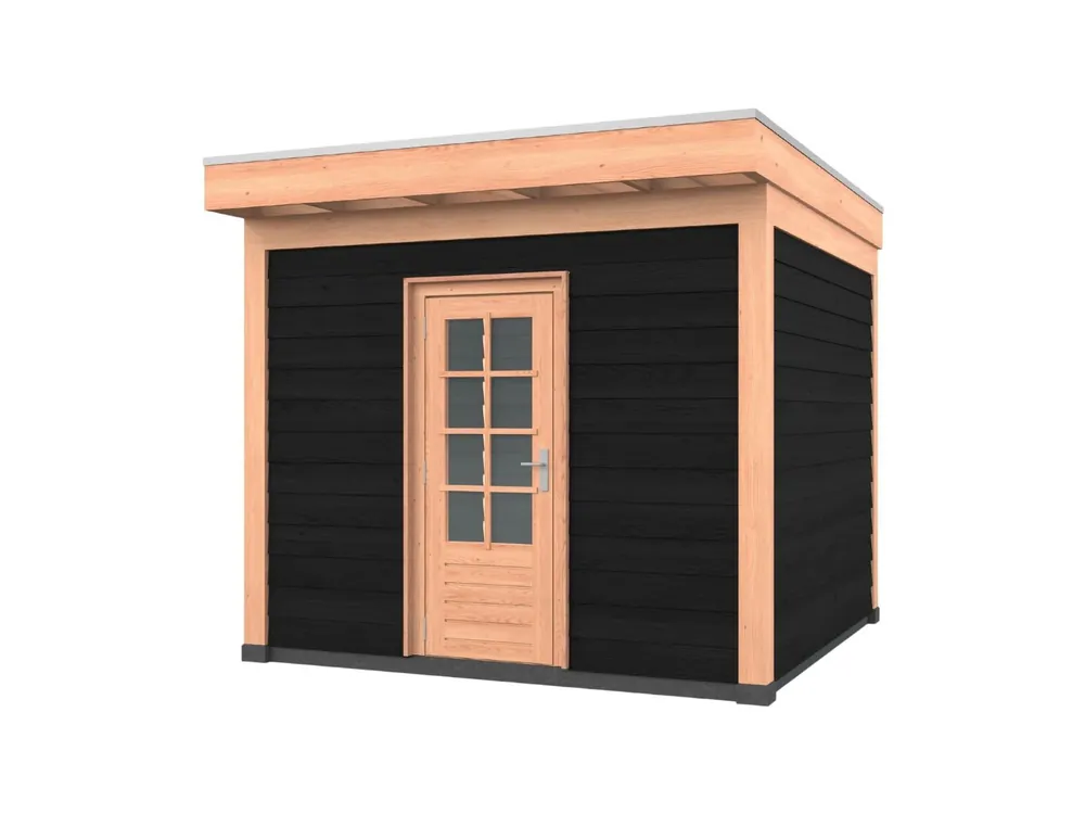 Douglas overkapping, 300 x 300, met zwarte schuur, Westwood Comfort Green Actieprijs