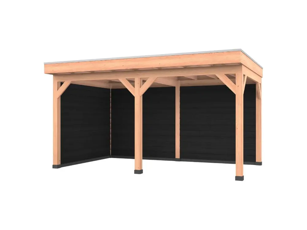 Douglas overkapping, 500 x 300, met zwarte achterwand en zijwand, Westwood Comfort Green Aanbieding