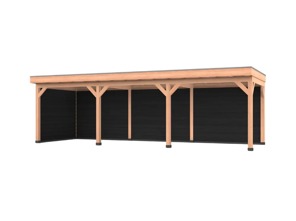 Douglas overkapping, 900 x 300, met zwarte achterwand en zijwand, Westwood Comfort Green Koop Online