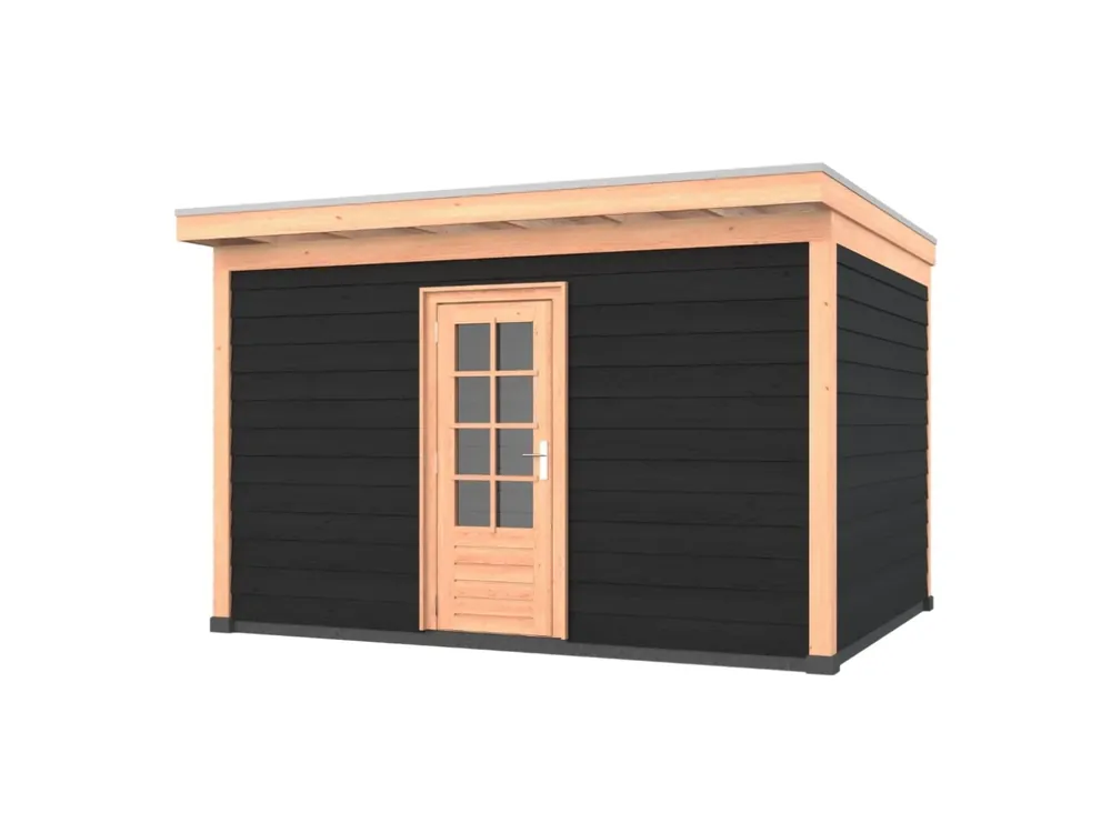 Douglas overkapping, 400 x 300, met schuur, Westwood Comfort Zwart Betrouwbaar
