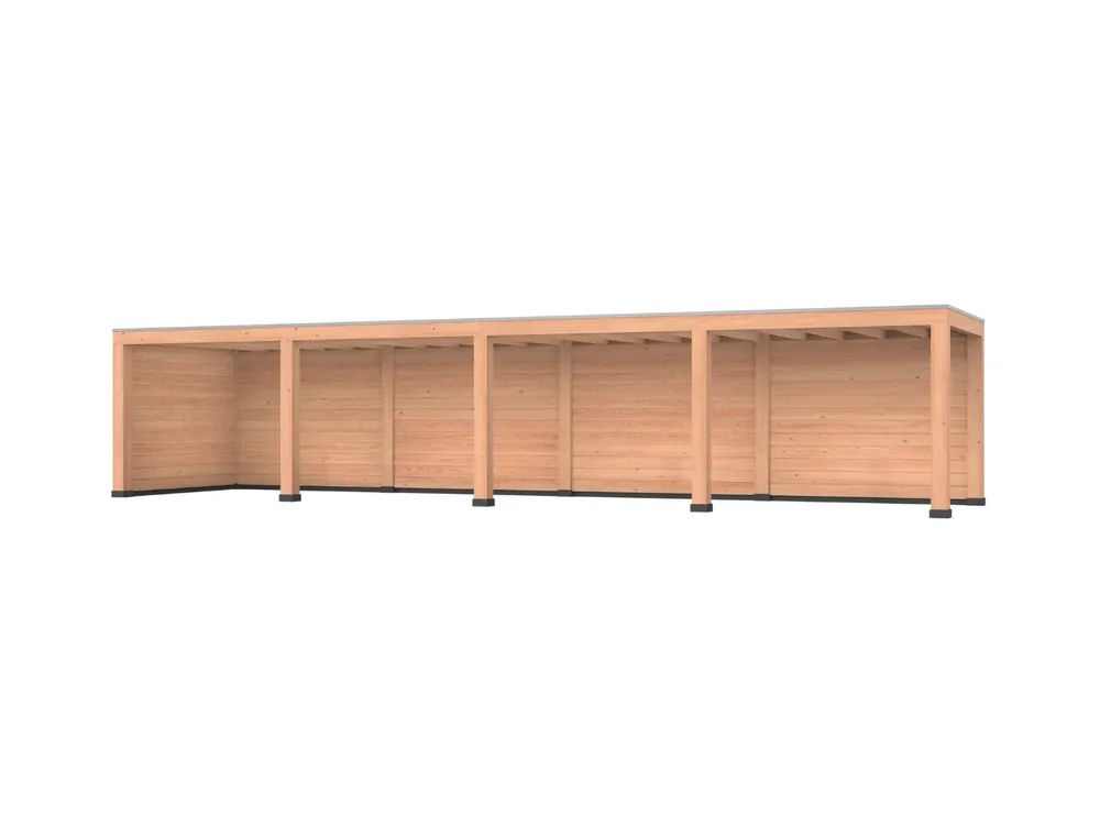 Douglas overkapping, 1200 x 300, met achterwand en zijwand, Westwood Modern Op = Op