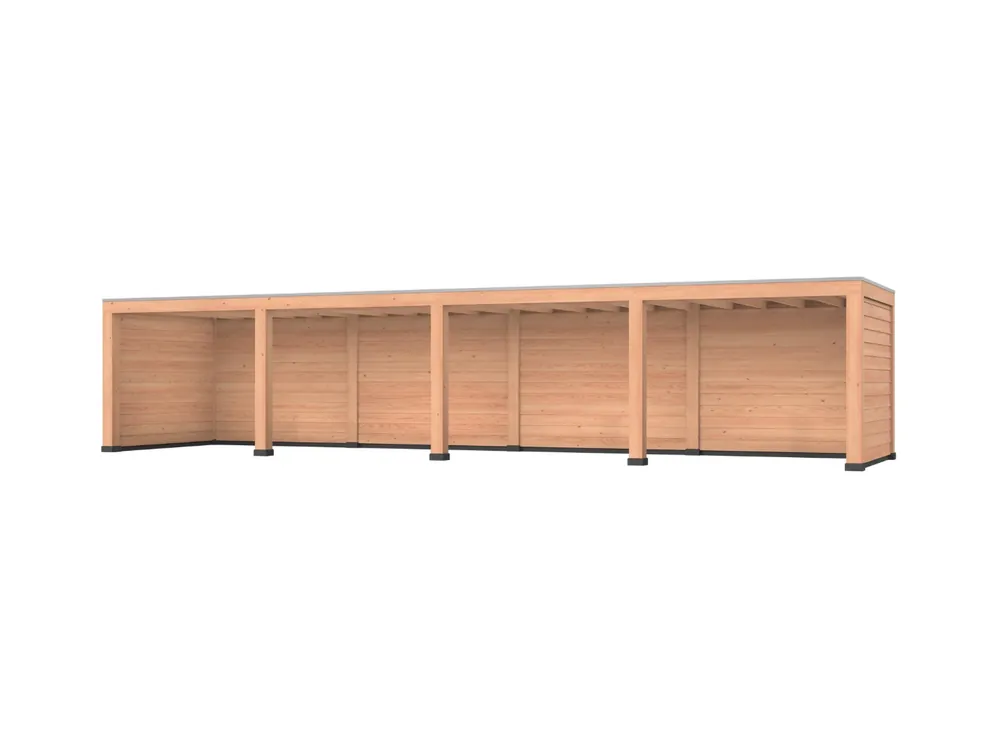 Aanbieding Douglas overkapping, 1200 x 300, met achterwand en twee zijwanden, Westwood Modern