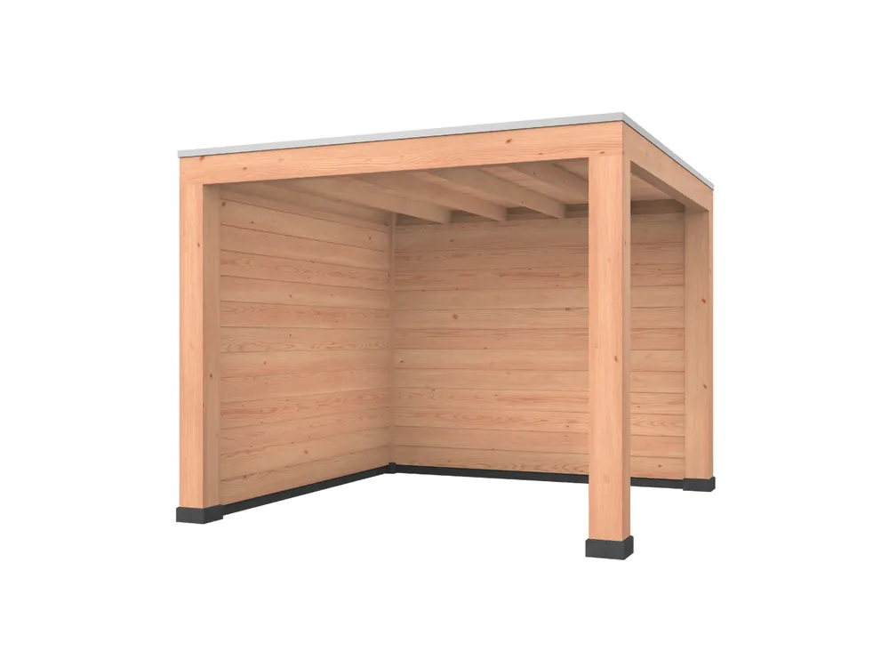 Douglas overkapping, 300 x 300, met achterwand en zijwand, Westwood Modern Op = Op