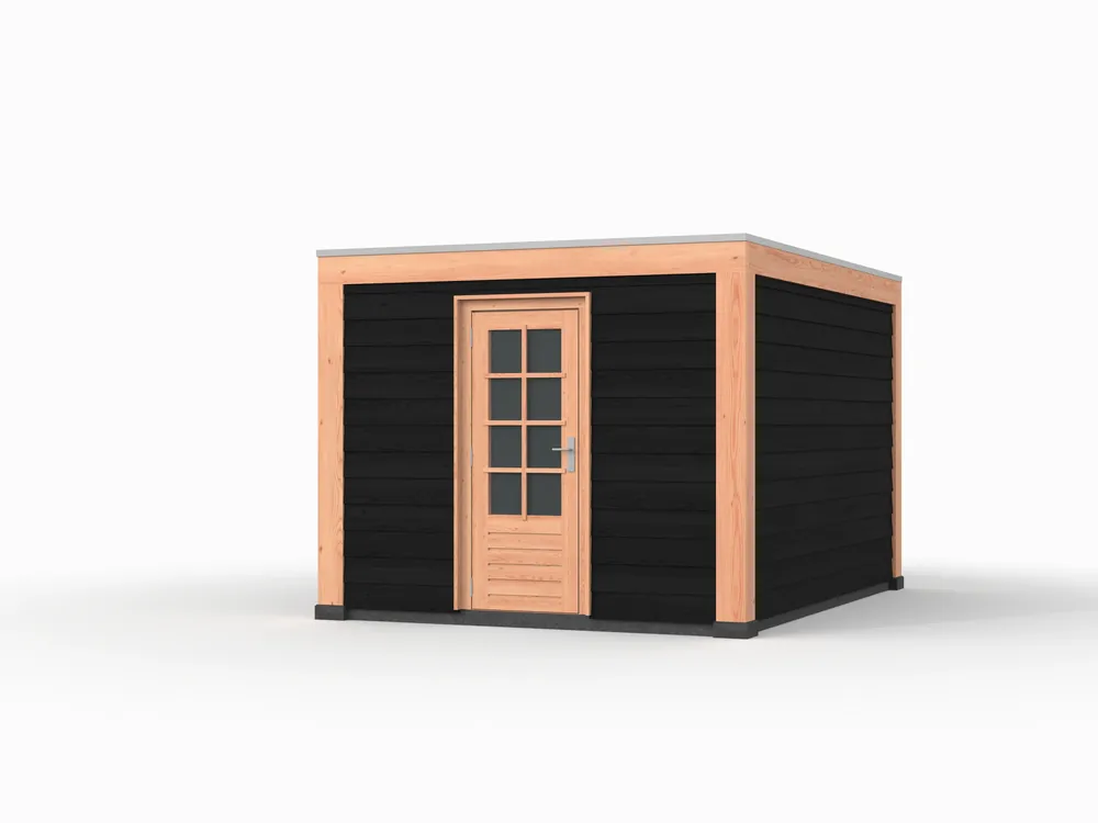 Douglas overkapping, 300 x 400, met zwarte schuur, Westwood Modern Actieprijs