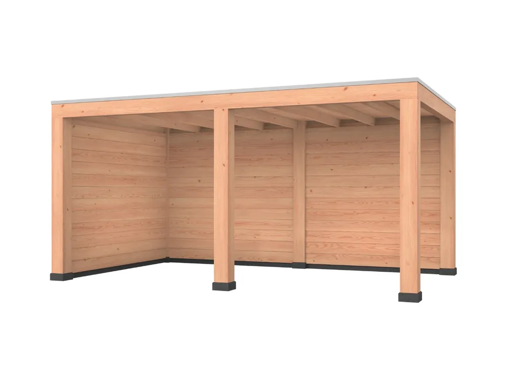 Beste Prijs Douglas overkapping, 500 x 300, met achterwand en twee zijwanden, Westwood Modern