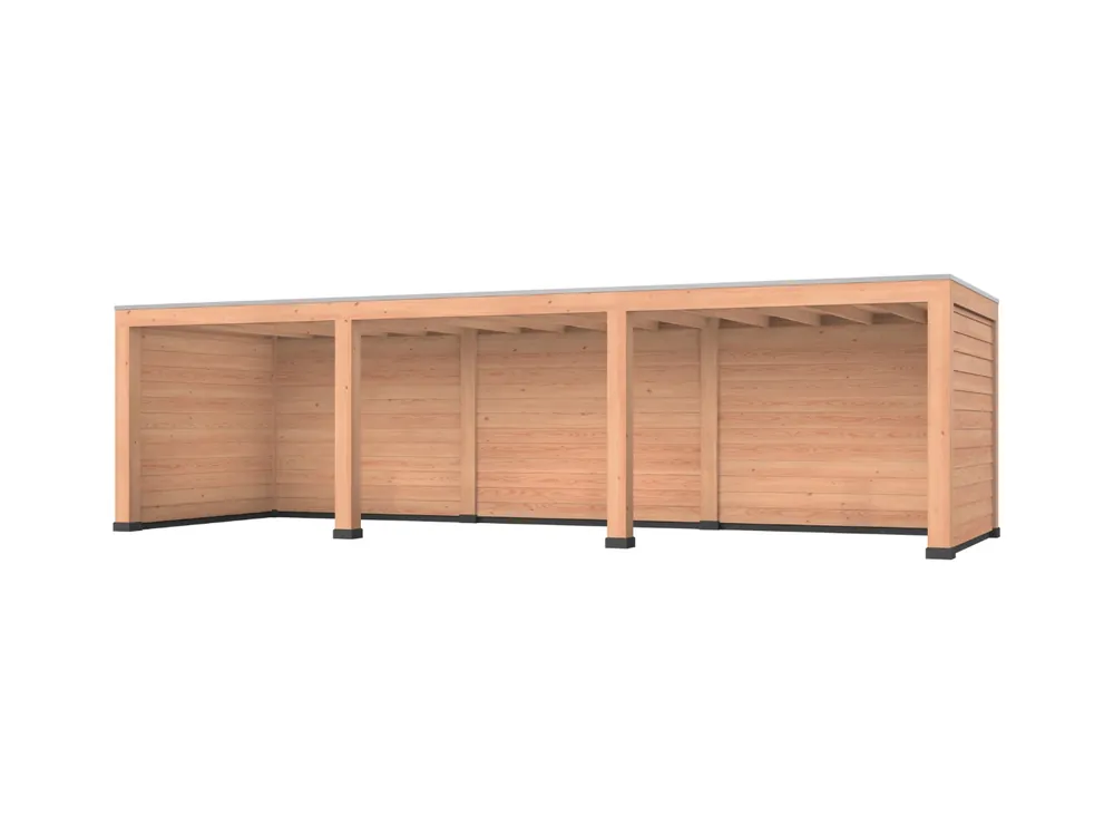 Douglas overkapping, 900 x 300, met achterwand en twee zijwanden, Westwood Modern Koop Vandaag
