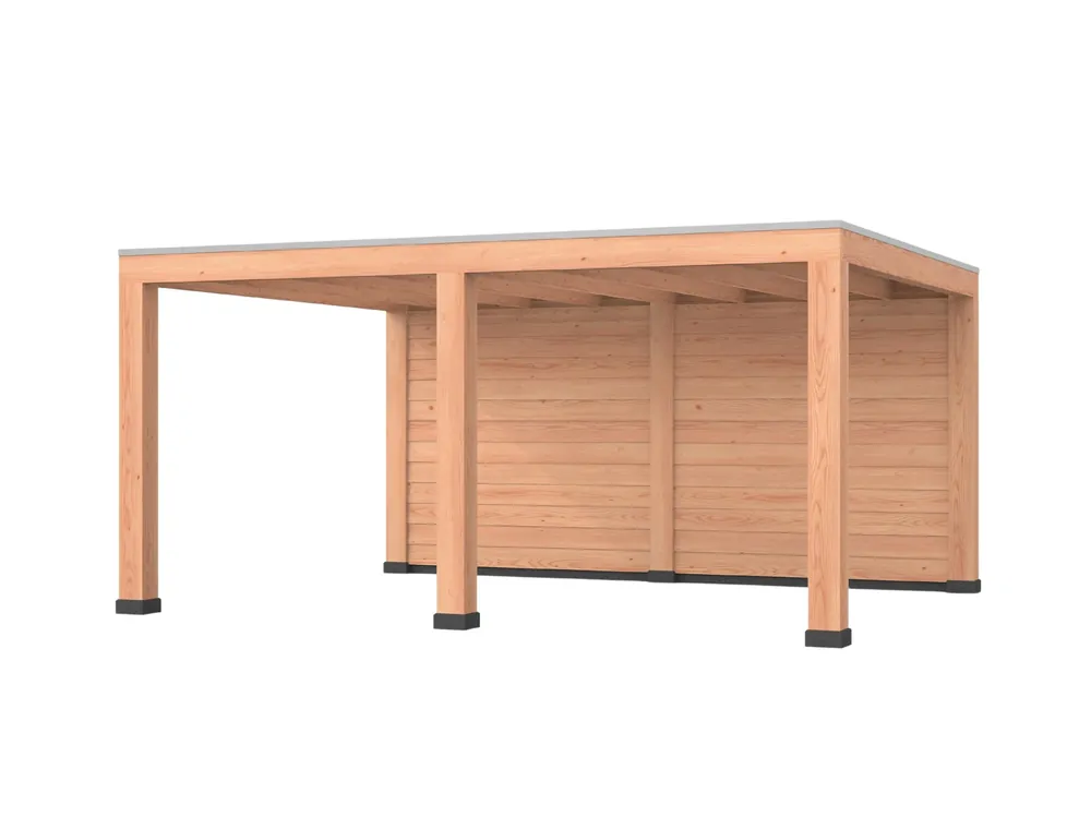 Bestel Nu Douglas overkapping, 500 x 400, met achterwand, Westwood Modern