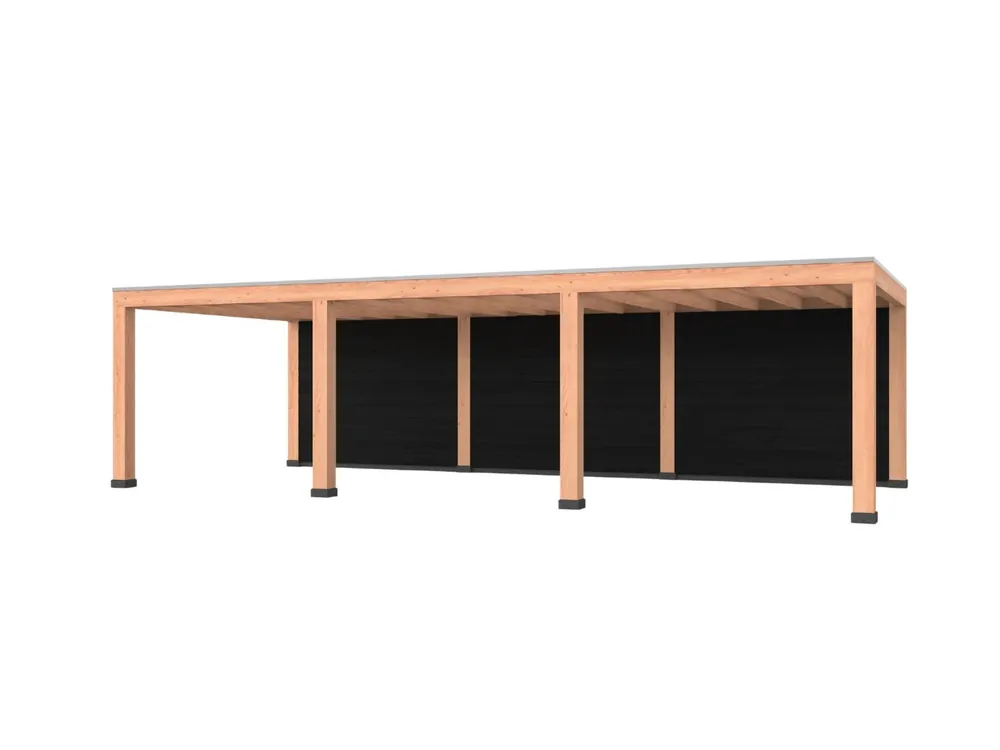 Douglas overkapping, 900 x 400, met zwarte achterwand, Westwood Modern Nieuw