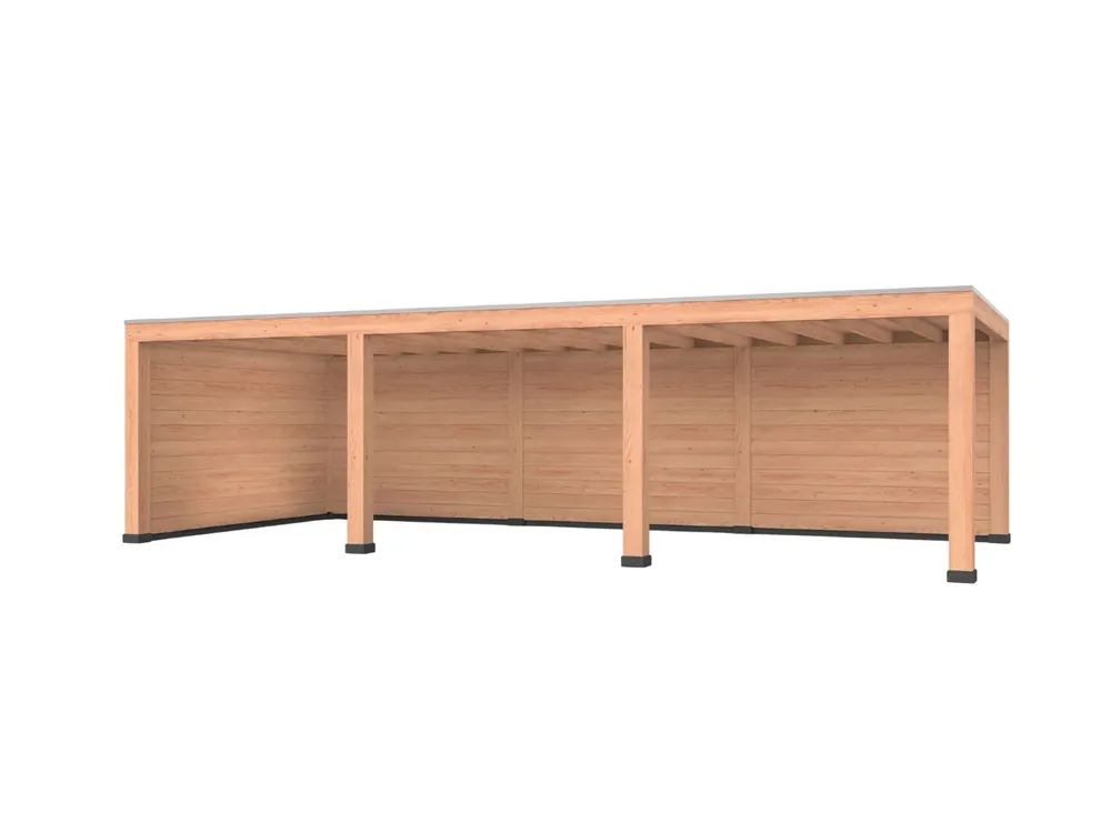 Douglas overkapping, 900 x 400, met achterwand en zijwand, Westwood Modern Meest Verkocht