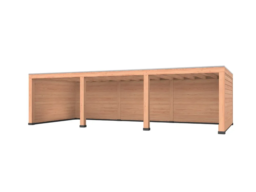 Douglas overkapping, 900 x 400, met achterwand en twee zijwanden, Westwood Modern Gereduceerde Prijs