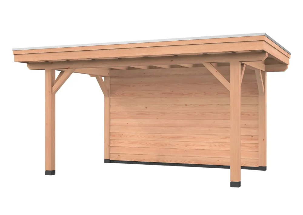Premium Douglas overkapping, 500 x 300, met achterwand, Westwood Vrijbuiter