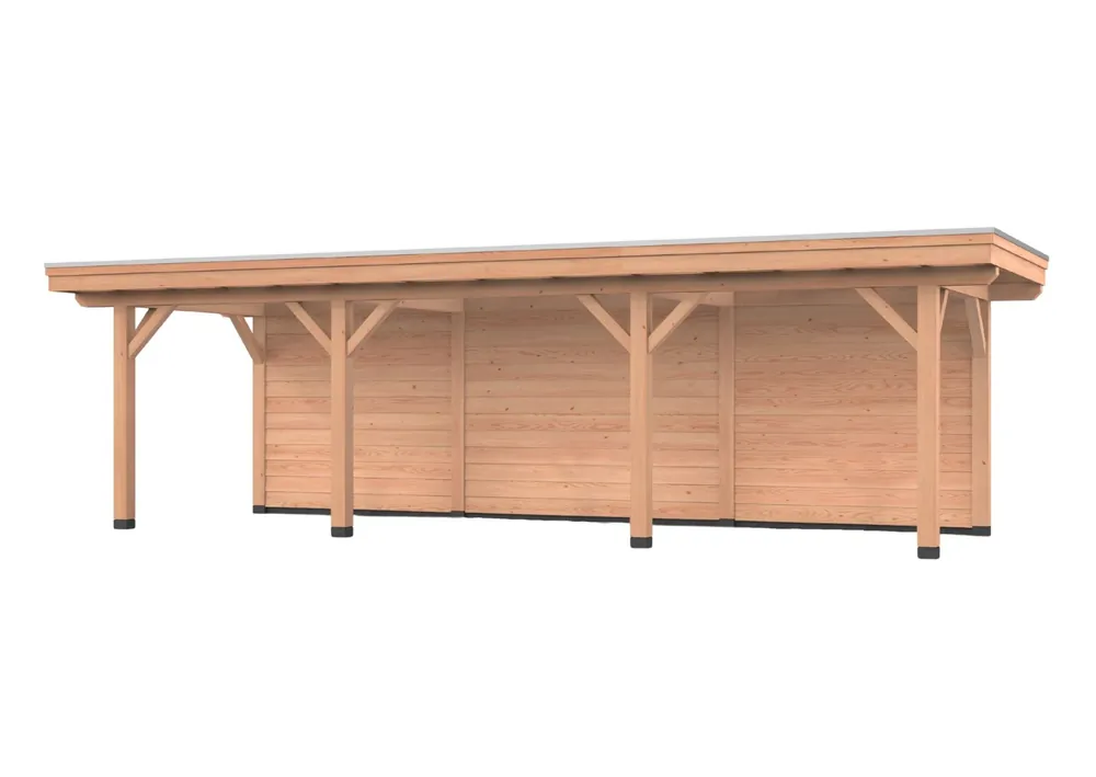 Op = Op Douglas overkapping, 900 x 300, met achterwand, Westwood Vrijbuiter