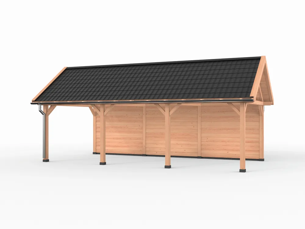 Meest Verkocht Douglas overkapping zadeldak, 750 x 400, met achterwand, Westwood Vrijbuiter