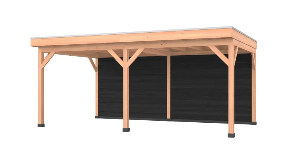 Douglas overkapping, 600 x 350, met zwarte achterwand, Westwood Comfort Shop Nu