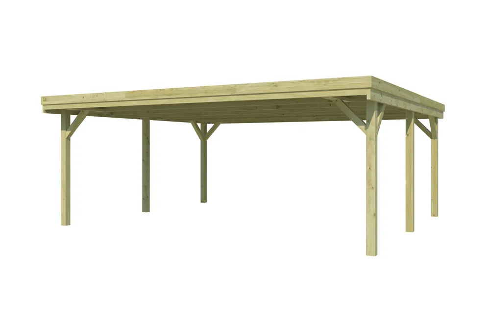 Woodlands Carport Q-Line Dubbel 594 x 552 cm Favoriet