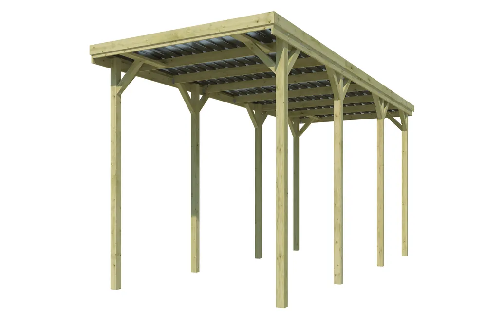 Nieuw Woodlands Carport Q-Line Mobilhome 307 x 797 cm