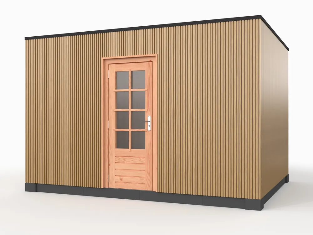 Lage Kosten Douglas overkapping, 400 x 300, met schuur, Westwood Rhombus Red Cedar