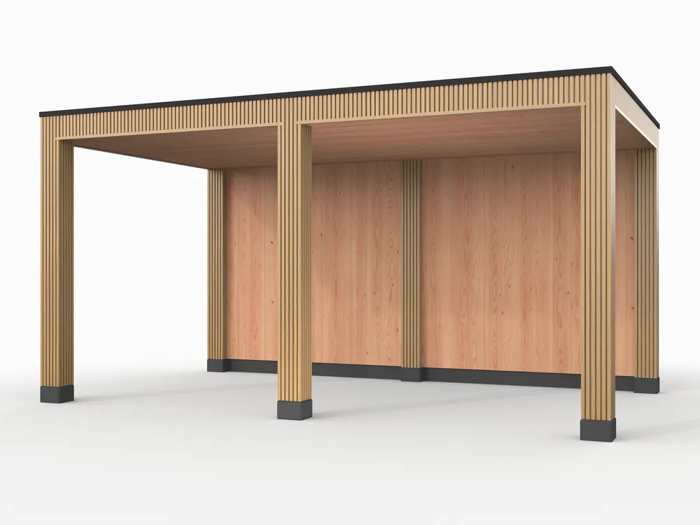 Douglas overkapping, 500 x 300, met achterwand, Westwood Rhombus Red Cedar Betrouwbaar
