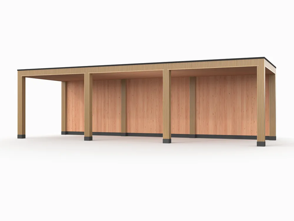 Douglas overkapping, 900 x 300, met achterwand, Westwood Rhombus Red Cedar Superprijs