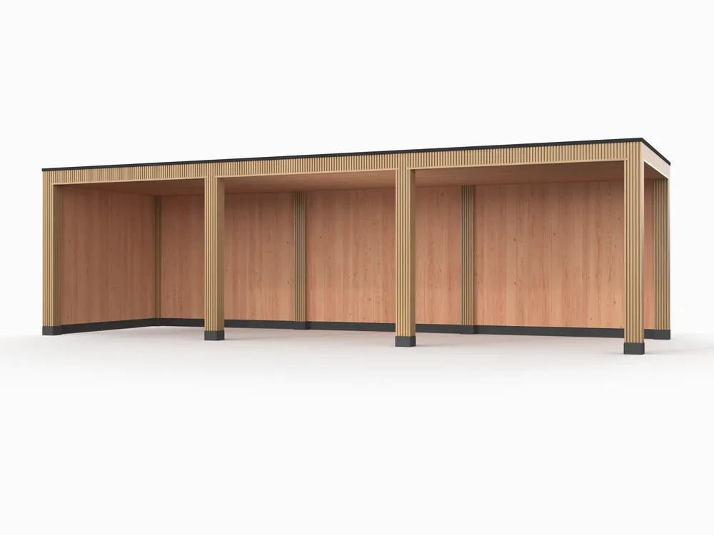 Douglas overkapping, 900 x 300, met achterwand en zijwand, Westwood Rhombus Red Cedar Goedkoop