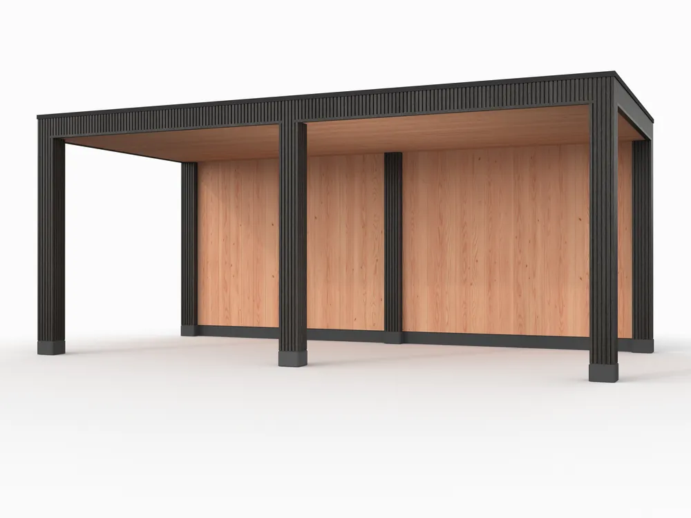 Meest Verkocht Douglas overkapping, 600 x 300, met achterwand, Westwood Rhombus Zwart