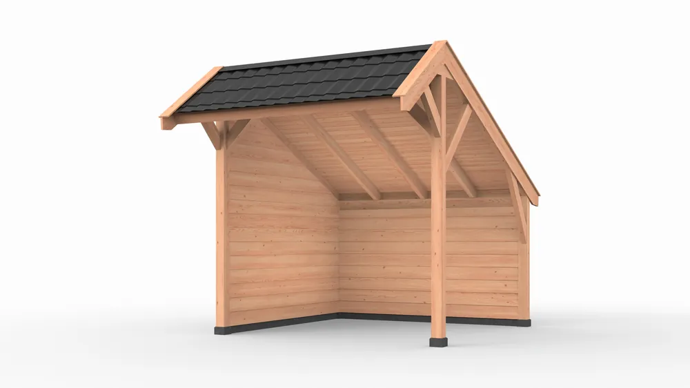 Speciale Aanbieding Douglas DIY kapschuur, 300 x 300, met achterwand en zijwand, Westwood