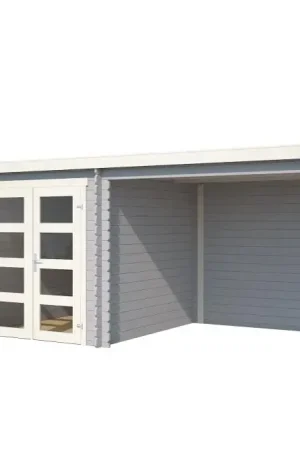 Outdoor Life Blokhut Helena Platinum Grey-Wit 472 x 230 cm Direct Verzonden